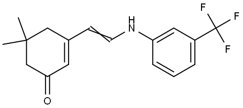 5,5-DIMETHYL-3-(2-[3-(TRIFLUOROMETHYL)ANILINO]VINYL)-2-CYCLOHEXEN-1-ONE Struktur