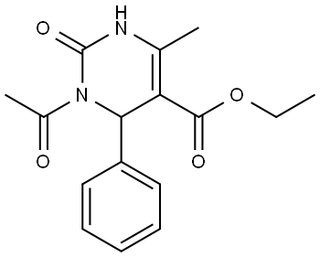 ETHYL 3-ACETYL-6-METHYL-2-OXO-4-PHENYL-1,2,3,4-TETRAHYDRO-5-PYRIMIDINECARBOXYLATE Struktur
