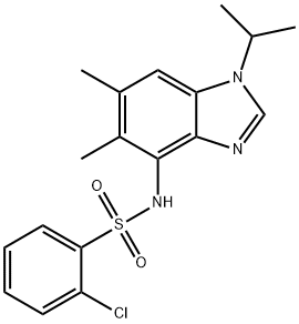 2-CHLORO-N-(1-ISOPROPYL-5,6-DIMETHYL-1H-1,3-BENZIMIDAZOL-4-YL)BENZENESULFONAMIDE Struktur