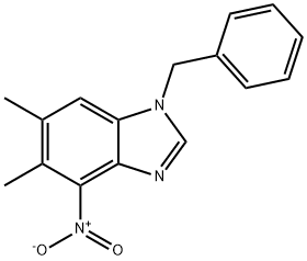 1-BENZYL-5,6-DIMETHYL-4-NITRO-1H-1,3-BENZIMIDAZOLE Struktur