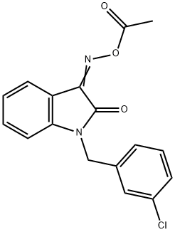 3-[(ACETYLOXY)IMINO]-1-(3-CHLOROBENZYL)-1,3-DIHYDRO-2H-INDOL-2-ONE Struktur