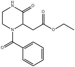 ETHYL 2-(1-BENZOYL-3-OXO-2-PIPERAZINYL)ACETATE Struktur