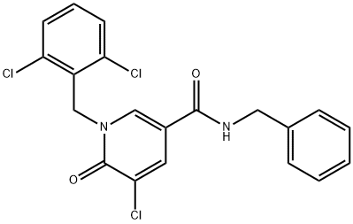 N-BENZYL-5-CHLORO-1-(2,6-DICHLOROBENZYL)-6-OXO-1,6-DIHYDRO-3-PYRIDINECARBOXAMIDE Struktur