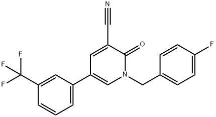 1-(4-FLUOROBENZYL)-2-OXO-5-[3-(TRIFLUOROMETHYL)PHENYL]-1,2-DIHYDRO-3-PYRIDINECARBONITRILE Struktur