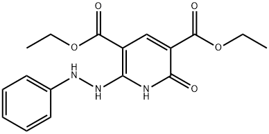 DIETHYL 2-HYDROXY-6-(2-PHENYLHYDRAZINO)-3,5-PYRIDINEDICARBOXYLATE Structure