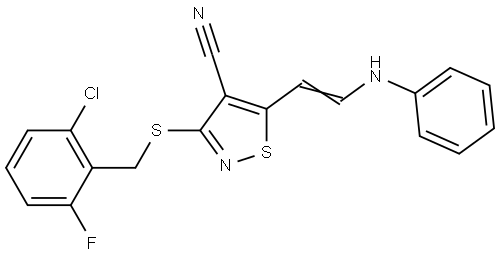 5-(2-ANILINOVINYL)-3-[(2-CHLORO-6-FLUOROBENZYL)SULFANYL]-4-ISOTHIAZOLECARBONITRILE Struktur