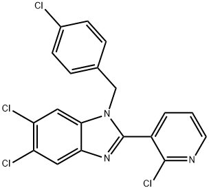 5,6-DICHLORO-1-(4-CHLOROBENZYL)-2-(2-CHLORO-3-PYRIDINYL)-1H-1,3-BENZIMIDAZOLE Structure