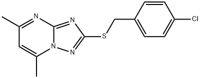 2-[(4-CHLOROBENZYL)SULFANYL]-5,7-DIMETHYL[1,2,4]TRIAZOLO[1,5-A]PYRIMIDINE Struktur