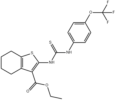 ETHYL 2-((THIOXO((4-(TRIFLUOROMETHOXY)PHENYL)AMINO)METHYL)AMINO)-4,5,6,7-TETRAHYDROBENZO[B]THIOPHENE-3-CARBOXYLATE Structure