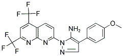 1-[5,7-BIS(TRIFLUOROMETHYL)[1,8]NAPHTHYRIDIN-2-YL]-4-(4-METHOXYPHENYL)-1H-PYRAZOL-5-AMINE Struktur