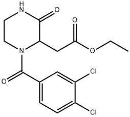 ETHYL 2-[1-(3,4-DICHLOROBENZOYL)-3-OXO-2-PIPERAZINYL]ACETATE Structure