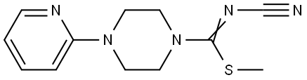METHYL N-CYANO-4-(2-PYRIDINYL)TETRAHYDRO-1(2H)-PYRAZINECARBIMIDOTHIOATE Struktur