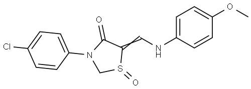 3-(4-CHLOROPHENYL)-5-[(4-METHOXYANILINO)METHYLENE]-4-OXO-1,3-THIAZOLAN-1-IUM-1-OLATE Struktur