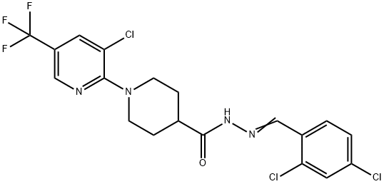 1-[3-CHLORO-5-(TRIFLUOROMETHYL)-2-PYRIDINYL]-N'-[(2,4-DICHLOROPHENYL)METHYLENE]-4-PIPERIDINECARBOHYDRAZIDE Struktur