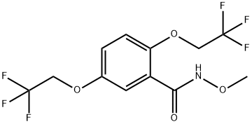 N-METHOXY-2,5-BIS(2,2,2-TRIFLUOROETHOXY)BENZENECARBOXAMIDE Structure