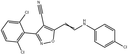 5-[2-(4-CHLOROANILINO)VINYL]-3-(2,6-DICHLOROPHENYL)-4-ISOXAZOLECARBONITRILE Struktur