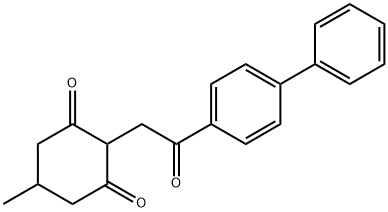 5-METHYL-2-(2-OXO-2-(4-PHENYLPHENYL)ETHYL)CYCLOHEXANE-1,3-DIONE Structure