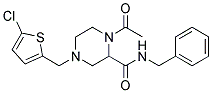 1-ACETYL-N-BENZYL-4-[(5-CHLORO-2-THIENYL)METHYL]PIPERAZINE-2-CARBOXAMIDE Struktur