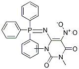 1,3-DIMETHYL-5-NITRO-6-[(1,1,1-TRIPHENYL-LAMBDA~5~-PHOSPHANYLIDENE)AMINO]-1 ,2,3,4-TETRAHYDROPYRIMIDINE-2,4-DIONE Struktur