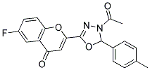 2-(4-ACETYL-5-P-TOLYL-4,5-DIHYDRO-[1,3,4]OXADIAZOL-2-YL)-6-FLUORO-CHROMEN-4-ONE Struktur
