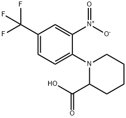 1-[2-NITRO-4-(TRIFLUOROMETHYL)PHENYL]PIPERIDINE-2-CARBOXYLIC ACID Structure