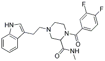 1-(3,4-DIFLUOROBENZOYL)-4-[2-(1H-INDOL-3-YL)ETHYL]-N-METHYLPIPERAZINE-2-CARBOXAMIDE Struktur