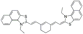 1-ETHYL-2-[(E)-2-(3-((E)-2-[1-ETHYLNAPHTHO[1,2-D][1,3]THIAZOL-2(1H)-YLIDENE]ETHYLIDENE)-1-CYCLOHEXEN-1-YL)ETHENYL]NAPHTHO[1,2-D][1,3]THIAZOL-1-IUM Struktur