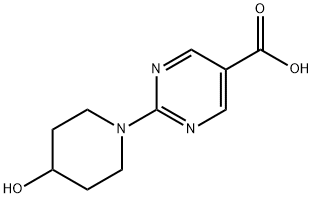2-(4-Hydroxypiperidin-1-yl)pyrimidine-5-carboxylic acid Structure