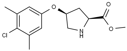 METHYL (2S,4S)-4-(4-CHLORO-3,5-DIMETHYLPHENOXY)-2-PYRROLIDINECARBOXYLATE Struktur
