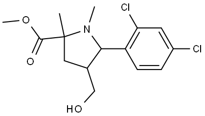 METHYL 5-(2,4-DICHLOROPHENYL)-4-(HYDROXYMETHYL)-1,2-DIMETHYL-2-PYRROLIDINECARBOXYLATE Struktur