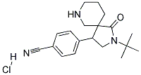 4-(2-TERT-BUTYL-1-OXO-2,7-DIAZASPIRO[4.5]DECAN-4-YL)BENZONITRILE HYDROCHLORIDE Struktur