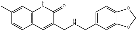 3-{[(BENZO[1,3]DIOXOL-5-YLMETHYL)-AMINO]-METHYL}-7-METHYL-1H-QUINOLIN-2-ONE, 484025-55-0, 結(jié)構(gòu)式