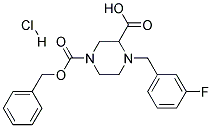 4-(3-FLUORO-BENZYL)-PIPERAZINE-1,3-DICARBOXYLIC ACID 1-BENZYL ESTER HYDROCHLORIDE Structure