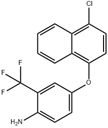 4-[(4-CHLORO-1-NAPHTHYL)OXY]-2-(TRIFLUOROMETHYL)-PHENYLAMINE Struktur