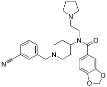 N-[1-(3-CYANOBENZYL)PIPERIDIN-4-YL]-N-(2-PYRROLIDIN-1-YLETHYL)-1,3-BENZODIOXOLE-5-CARBOXAMIDE Struktur