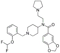 N-(1-[2-(DIFLUOROMETHOXY)BENZYL]PIPERIDIN-4-YL)-N-(2-PYRROLIDIN-1-YLETHYL)-1,3-BENZODIOXOLE-5-CARBOXAMIDE Structure
