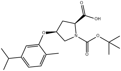(2S,4S)-1-(TERT-BUTOXYCARBONYL)-4-(5-ISOPROPYL-2-METHYLPHENOXY)-2-PYRROLIDINECARBOXYLIC ACID Structure