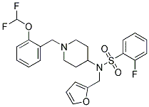 N-(1-[2-(DIFLUOROMETHOXY)BENZYL]PIPERIDIN-4-YL)-2-FLUORO-N-(2-FURYLMETHYL)BENZENESULFONAMIDE Structure