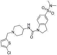 N-(1-[(5-CHLORO-2-THIENYL)METHYL]PIPERIDIN-4-YL)-5-[(DIMETHYLAMINO)SULFONYL]INDOLINE-1-CARBOXAMIDE 結(jié)構(gòu)式