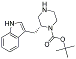 (R)-2-(1H-INDOL-3-YLMETHYL)-PIPERAZINE-1-CARBOXYLIC ACID TERT-BUTYL ESTER Struktur