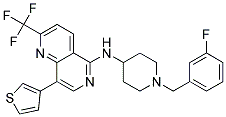 N-[1-(3-FLUOROBENZYL)PIPERIDIN-4-YL]-8-(3-THIENYL)-2-(TRIFLUOROMETHYL)-1,6-NAPHTHYRIDIN-5-AMINE Struktur
