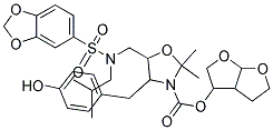 5-{[(BENZO[1,3]DIOXOLE-5-SULFONYL)-ISOBUTYL-AMINO]-METHYL}-4-(4-HYDROXY-BENZYL)-2,2-DIMETHYL-OXAZOLIDINE-3-CARBOXYLIC ACID HEXAHYDRO-FURO[2,3-B]FURAN-3-YL ESTER Struktur