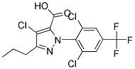 4-CHLORO-1-[2,6-DICHLORO-4-(TRIFLUOROMETHYL)PHENYL]-3-PROPYL-1H-PYRAZOLE-5-CARBOXYLIC ACID Struktur