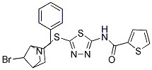 N2-{5-[(2-benzyl-7-bromo-2-azabicyclo[2.2.1]hept-6-yl)thio]-1,3,4-thiadiazol-2-yl}thiophene-2-carboxamide Struktur