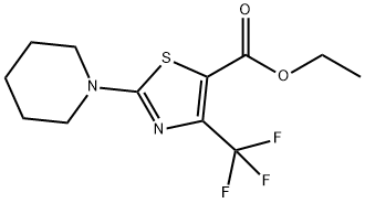 Ethyl 2-piperidin-1-yl-4-(trifluoromethyl)-1,3-thiazole-5-carboxylate Struktur
