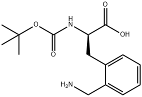 (2R)-3-[2-(aminomethyl)phenyl]-2-[(tert-butoxycarbonyl)amino]propanoic acid Struktur