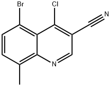 5-BROMO-4-CHLORO-8-METHYL-QUINOLINE-3-CARBONITRILE Struktur