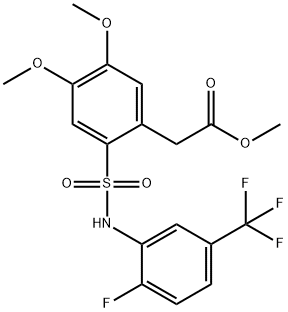 METHYL 2-(2-(((2-FLUORO-5-(TRIFLUOROMETHYL)PHENYL)AMINO)SULFONYL)-4,5-DIMETHOXYPHENYL)ACETATE Structure