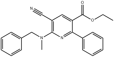 ETHYL 6-[BENZYL(METHYL)AMINO]-5-CYANO-2-PHENYLNICOTINATE Struktur