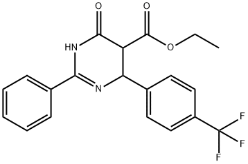 ETHYL 6-HYDROXY-2-PHENYL-4-[4-(TRIFLUOROMETHYL)PHENYL]-4,5-DIHYDRO-5-PYRIMIDINECARBOXYLATE Struktur